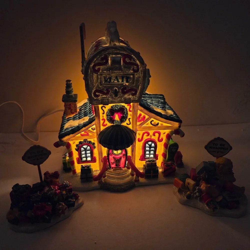 Lemax Santa Claus Post Office Christmas Village Lit Santas Wonderland Box Read